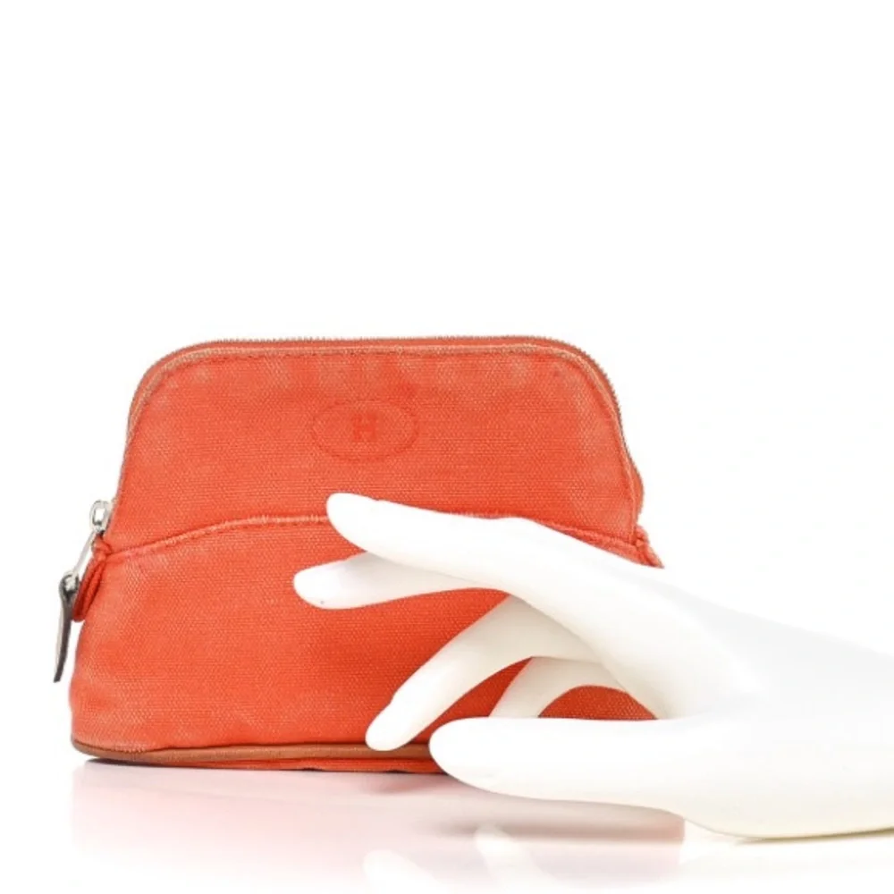 Authentic Hermes Vibrant Orange Cosmetic Pouch - Picture 4 of 4